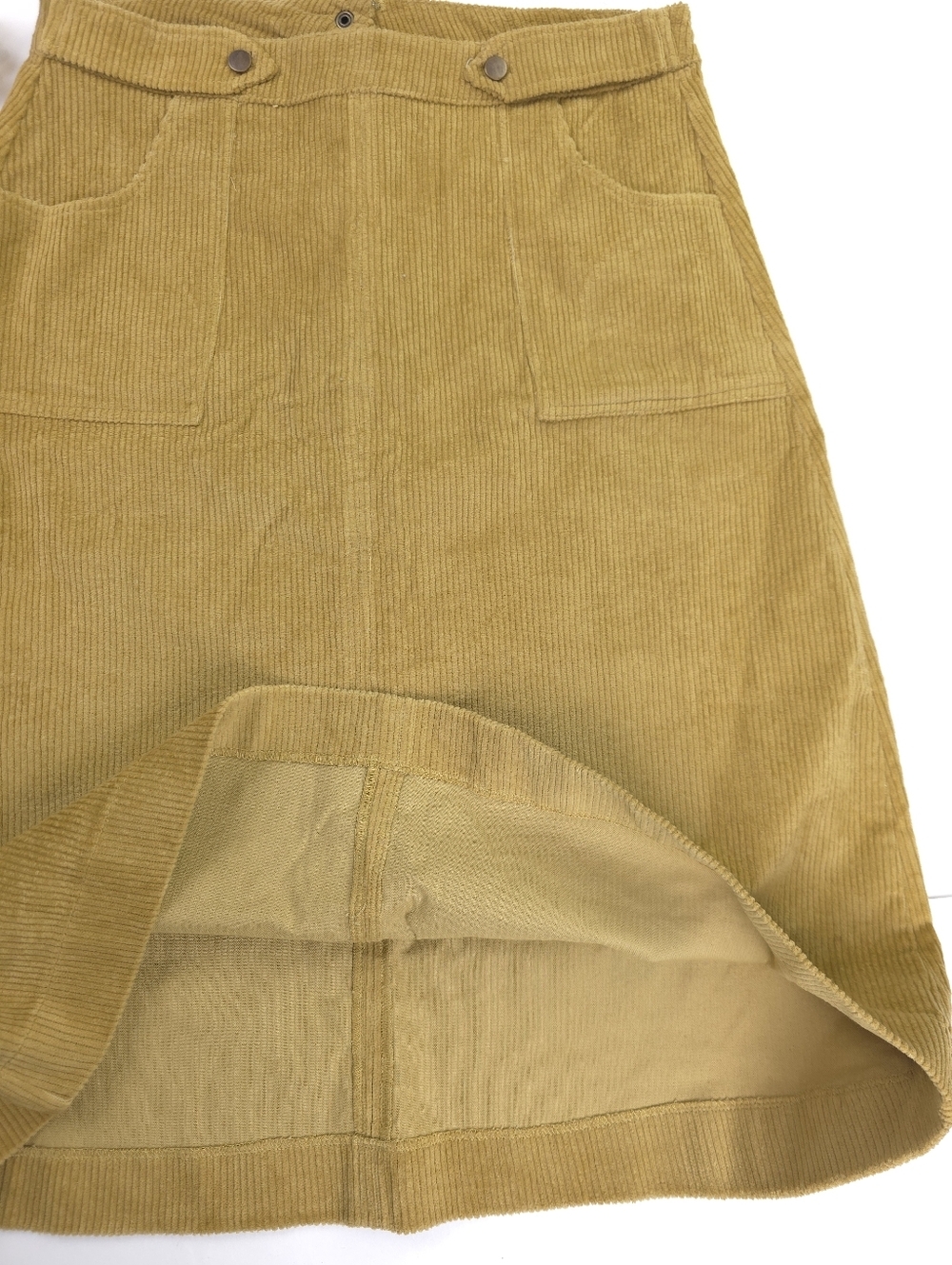 New Kate Quinn Corduroy Pencil Skirt in Tan Mustard Skirt Sz 10 - Picture 6 of 11